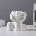 Nordic Creative White Ceramic Body Art Vase Decor